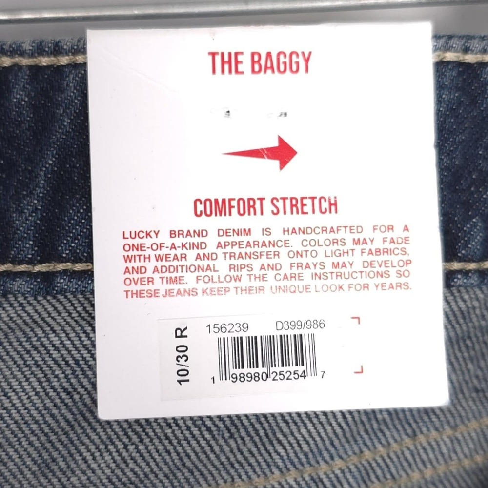 LUCKY & BRAND Womens New Jeans THE BAGGY 10/30R Rhinestone Comfort Blue - Picture 16 of 16